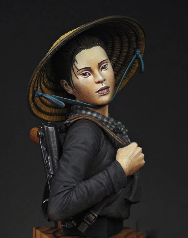 1/12 Vietnam War Female Guerrilla Fighter, Resin Model Bust Kit, Unassembled and Unpainted