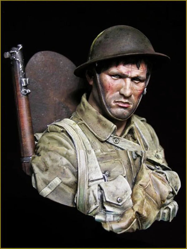 1/10 WWI British Soldier, Resin Model Bust Kit, Unassembled and Unpainted