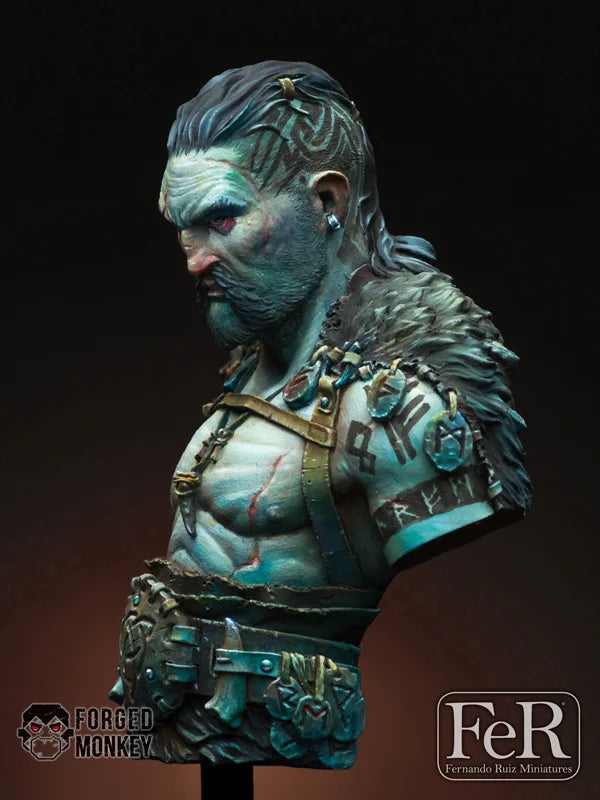 1/12 Nordic Warrior Mannaz the Rune Collector, Resin Model Bust Kit, Fantasy Theme, Unassembled and Unpainted
