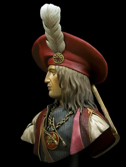 1/10 Venetian Admiral, Resin Model Bust Kit, Military Theme, Unassembled and Unpainted