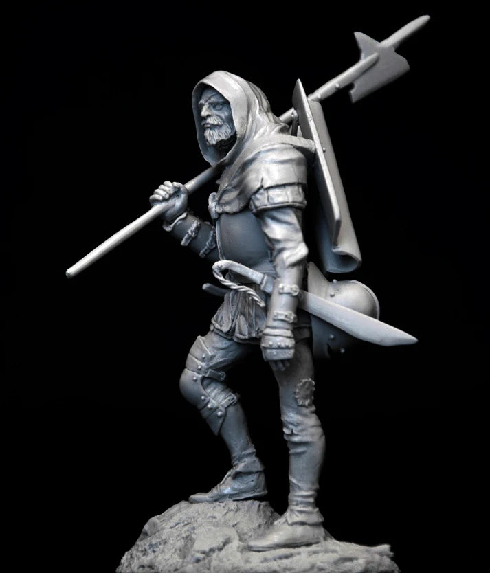 1/24 Medieval German Mercenary 15th Century, Resin Model Figure Kit, Unassembled and Unpainted