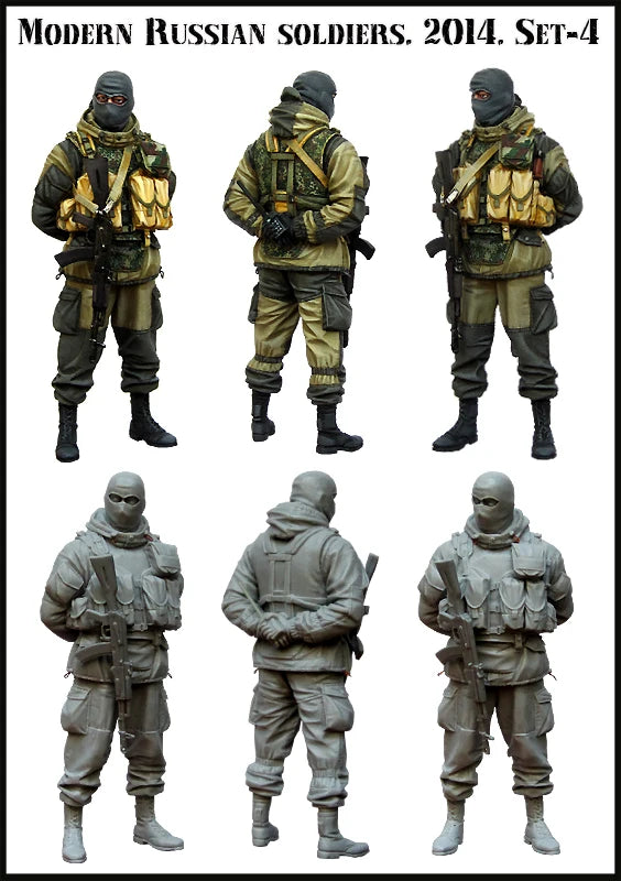 1/35 Modern Russian Tactical Infantry Squad 2014, 6 Figures, Resin Model Figure Kit, Unassembled and Unpainted