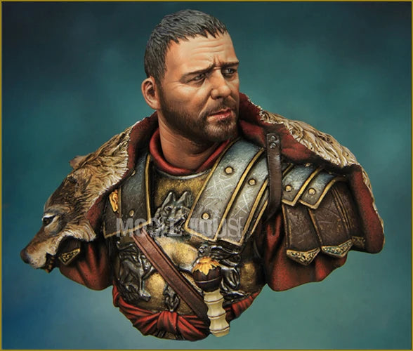 1/10 Ancient Roman General in Fur-Collared Armor, Resin Model Bust Kit, Unassembled and Unpainted