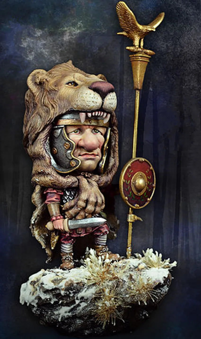 1/32 Beast Helm Warrior, Resin Model Figure Kit, Fantasy Theme, Unassembled and Unpainted