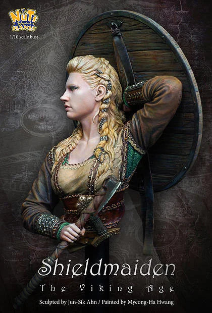1/10 Medieval Norse Shieldmaiden, Resin Model Figure Kit, Unassembled and Unpainted