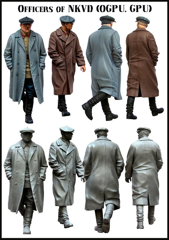 1/35 WWII Soviet NKVD Officers, 8 Figures, Resin Model Figure Kit, Unassembled and Unpainted