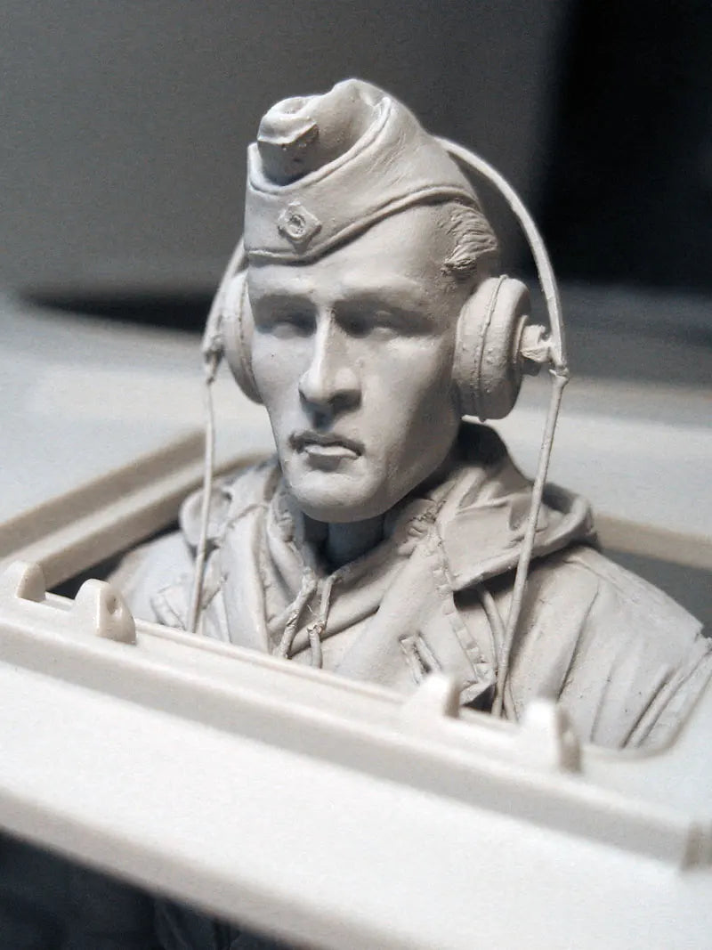 1/16 WWII Pilot Aviator, 2 Figures, Resin Model Bust Kit, Unassembled and Unpainted