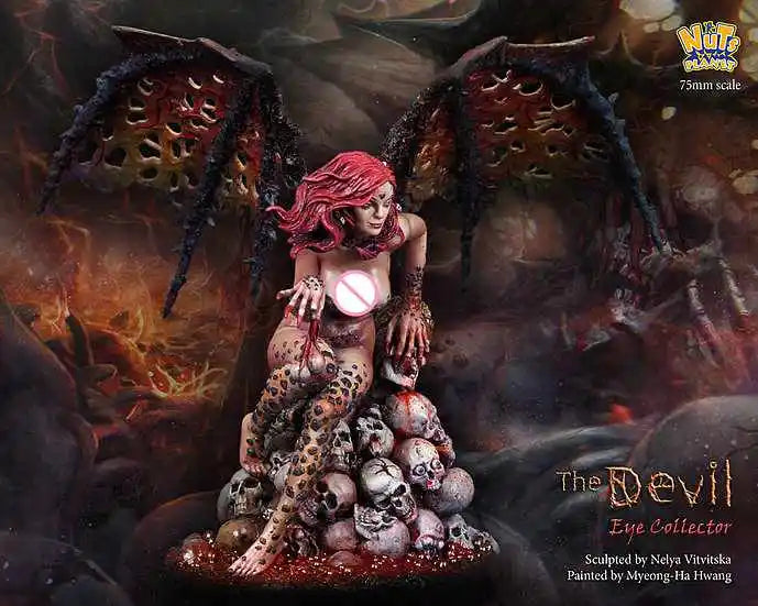 Horned Devil Woman, Resin Model Figure Kit, Fantasy Theme, Unassembled and Unpainted