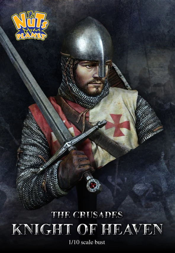 1/10 Medieval Crusader Knight with Greatsword and Surcoat, Resin Model Figure Kit, Unassembled and Unpainted