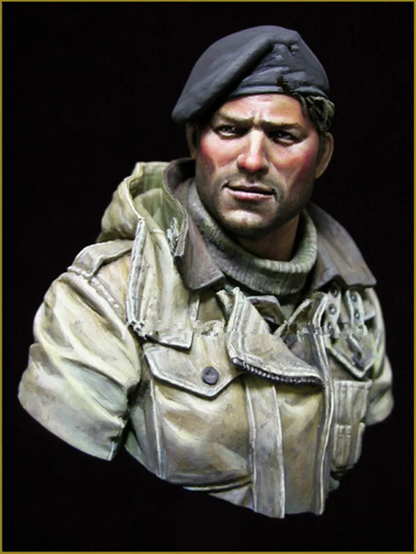 1/10 Modern German Infantry in Field Cap, Resin Model Bust Kit, Unassembled and Unpainted