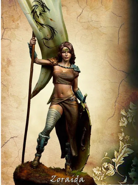 75mm Armored Warrior, Resin Model Figure Kit, Fantasy Theme, Unassembled and Unpainted
