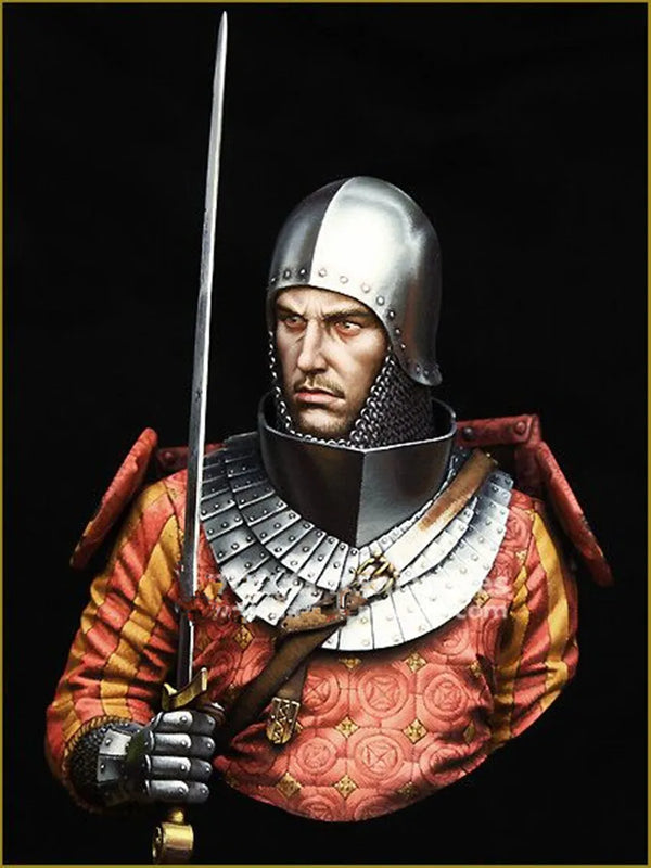 1/10 Medieval Noble Knight in Ornate Surcoat, Resin Model Bust Kit, Unassembled and Unpainted