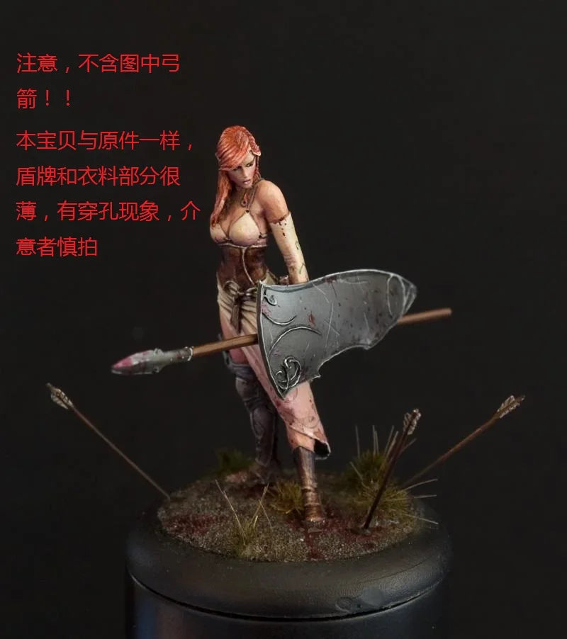 28mm Spartan Female Warrior, Resin Model Figure Kit, Fantasy Theme, Unassembled and Unpainted