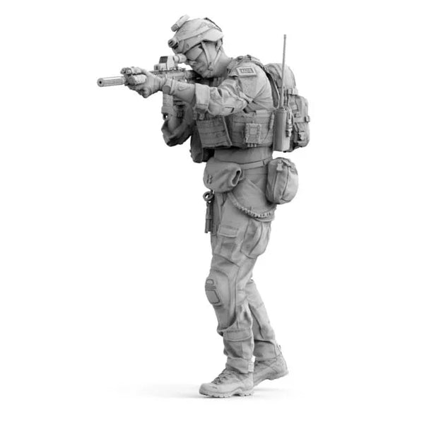 1/16 Modern Tactical Operator Shouldering Rifle, Resin Model Figure Kit, Unassembled and Unpainted