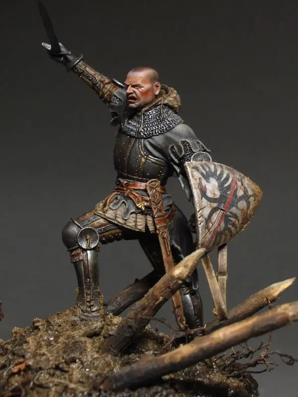 75mm Ancient Knight with Spear and Shield, Resin Model Figure Kit, Unassembled and Unpainted