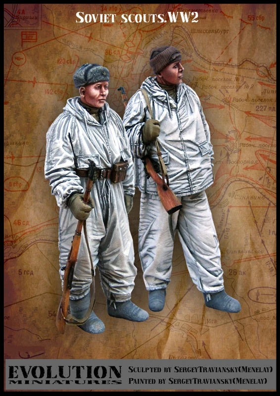 1/35 WWII Soviet Scouts in Winter Uniforms, 6 Figures, Resin Model Figure Kit, Unassembled and Unpainted