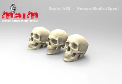1/35 Skull Set for, 3 Figures, Resin Model Figure Kit, Fantasy Theme, Unassembled and Unpainted