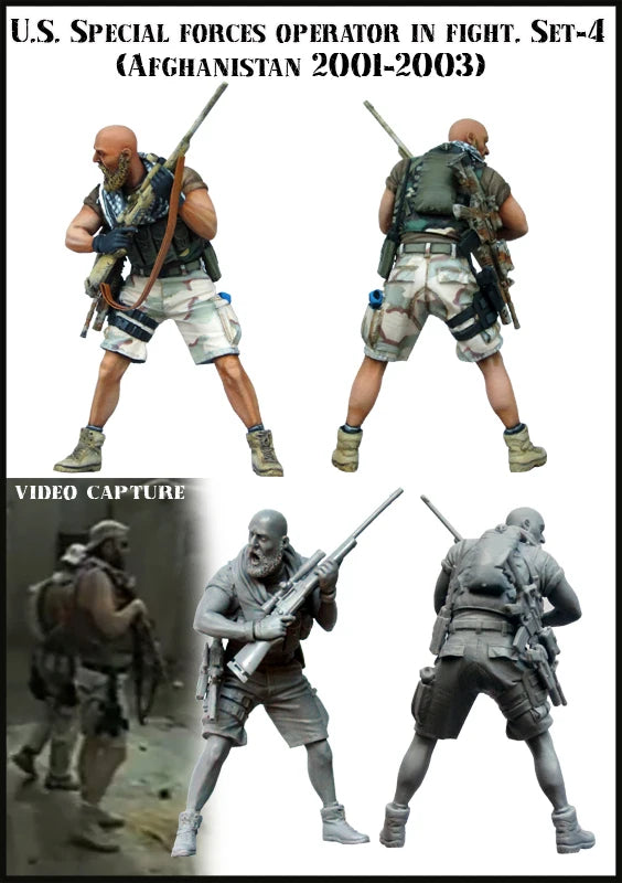1/35 Modern U.S. Special Forces Operators, 4 Figures, Resin Model Figure Kit, Unassembled and Unpainted