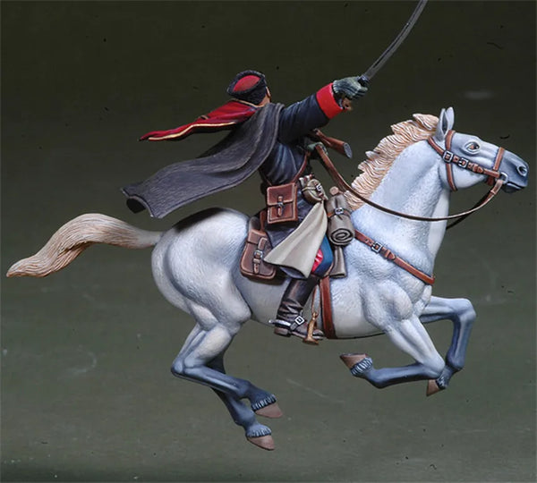 1/35 Warrior on Horseback, Resin Model Figure Kit, Fantasy Theme, Unassembled and Unpainted