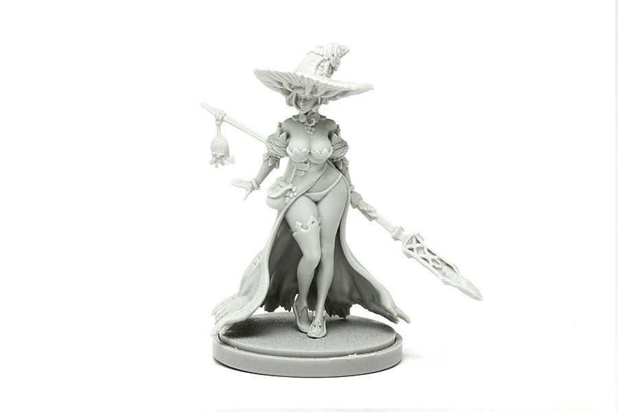 30mm Witch Sorceress, Resin Model Figure Kit, Fantasy Theme, Unassembled and Unpainted