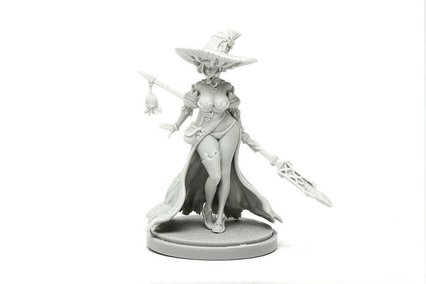 30mm Witch Sorceress, Resin Model Figure Kit, Fantasy Theme, Unassembled and Unpainted