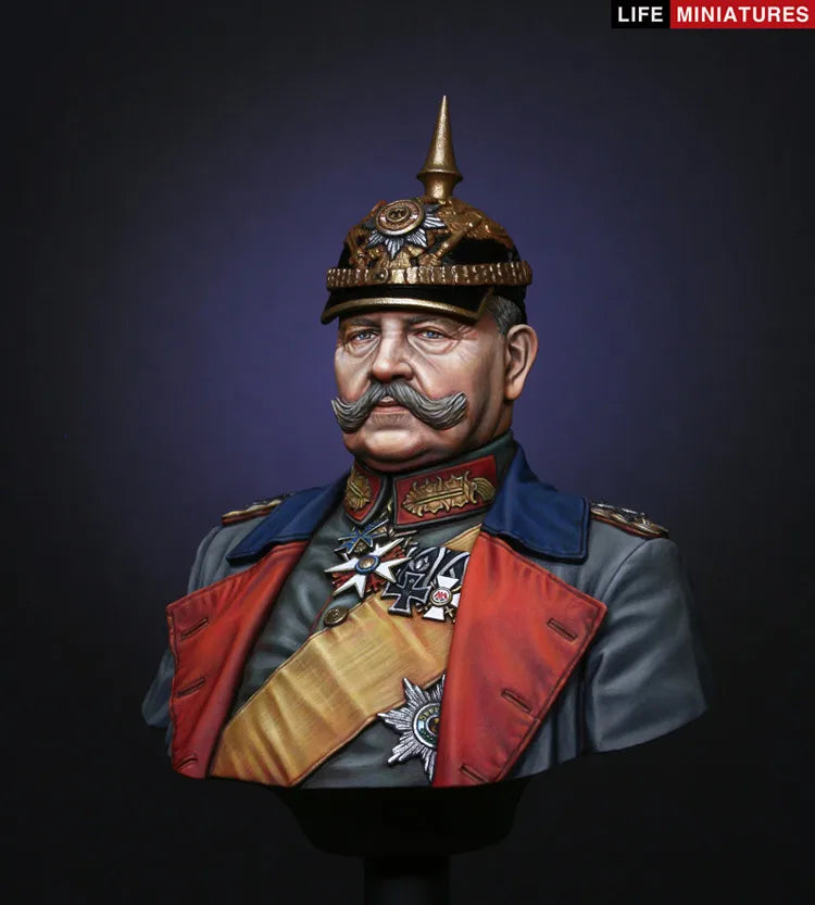 1/10 WWI Prussian Field Marshal Paul Von Hindenburg, Resin Model Bust Kit, Unassembled and Unpainted