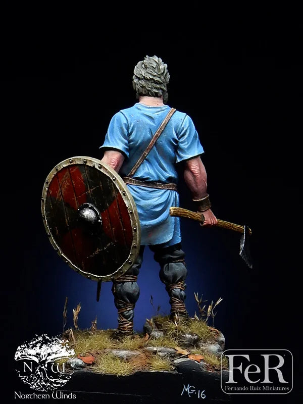 54mm Medieval Irish Viking Warrior, Resin Model Figure Kit, Unassembled and Unpainted
