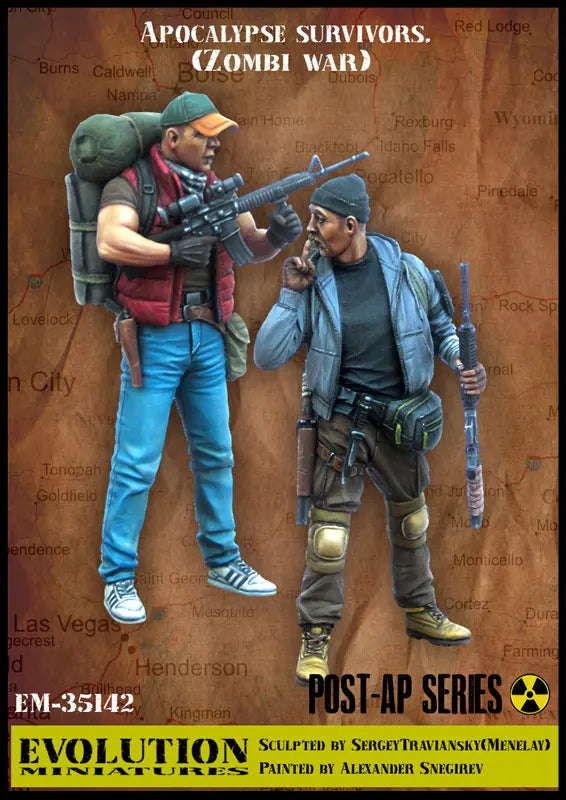 1/35 Modern Armed Survivors with Tactical Backpacks, 6 Figures, Resin Model Figure Kit, Unassembled and Unpainted