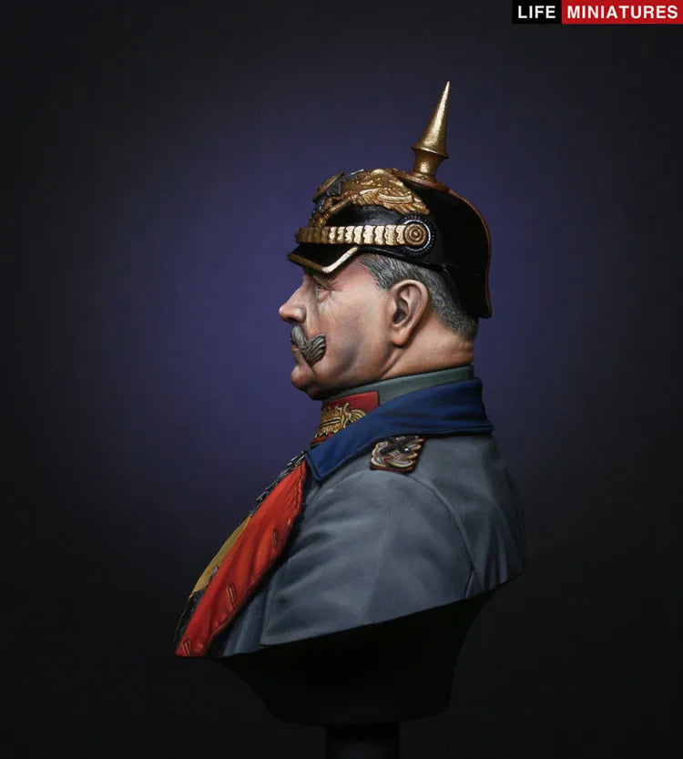 1/10 WWI Prussian Field Marshal Paul Von Hindenburg, Resin Model Bust Kit, Unassembled and Unpainted