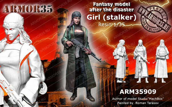 1/35 Post-Apocalyptic Stalker, Resin Model Figure Kit, Fantasy Theme, Unassembled and Unpainted