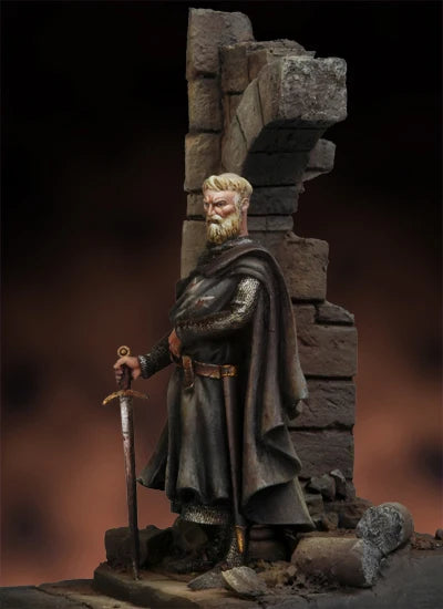 54mm Medieval Crusader Soldier, 2 Figures, Resin Model Figure Kit, Unassembled and Unpainted