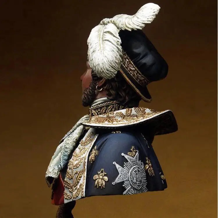 1/9 Napoleonic French Imperial Marshal with Bicorne and Plume, Resin Model Bust Kit, Unassembled and Unpainted