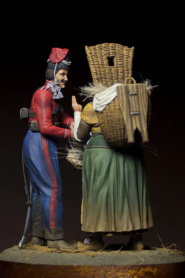 75mm Napoleonic Russian Cossacks in Paris, 4 Figures, Resin Model Diorama Kit, Unassembled and Unpainted