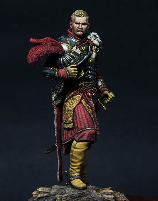 1/24 Napoleonic Officer in Full Dress with Red Cloak, Resin Model Figure Kit, Unassembled and Unpainted