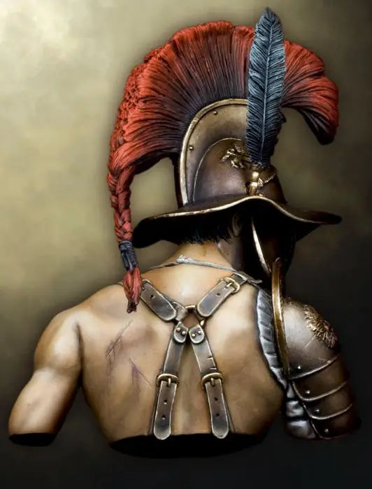 1/10 Ancient Roman Officer with Transverse Plumed Helmet, Resin Model Bust Kit, Unassembled and Unpainted