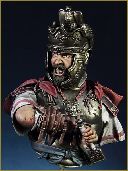 1/10 Bearded Warrior with Eagle Crest and Crimson Cloak, Resin Model Bust Kit, Fantasy Theme, Unassembled and Unpainted