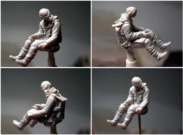 54mm WWII German Pilots, 4 Figures, Resin Model Figure Kit, Unassembled and Unpainted