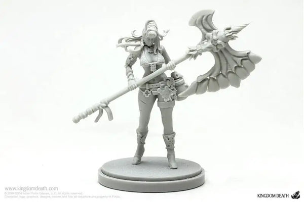 28mm Female Warrior with Demonic Winged Familiar, Resin Model Figure Kit, Fantasy Theme, Unassembled and Unpainted