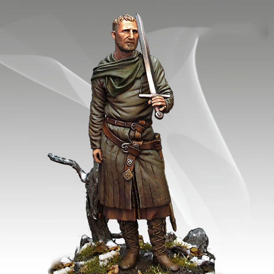 54mm Medieval Crusader Warrior, Resin Model Figure Kit, Unassembled and Unpainted
