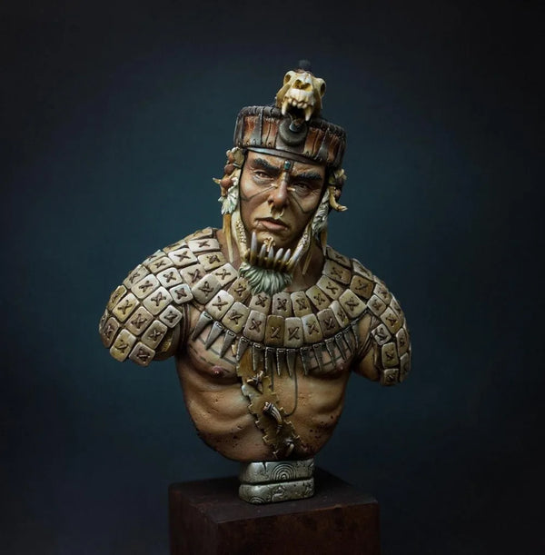 1/9 Mayan Warrior Shaman, Resin Model Bust Kit, Fantasy Theme, Unassembled and Unpainted