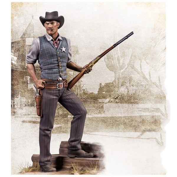 75mm American Civil War US Marshal Cowboy, Resin Model Figure Kit, Unassembled and Unpainted