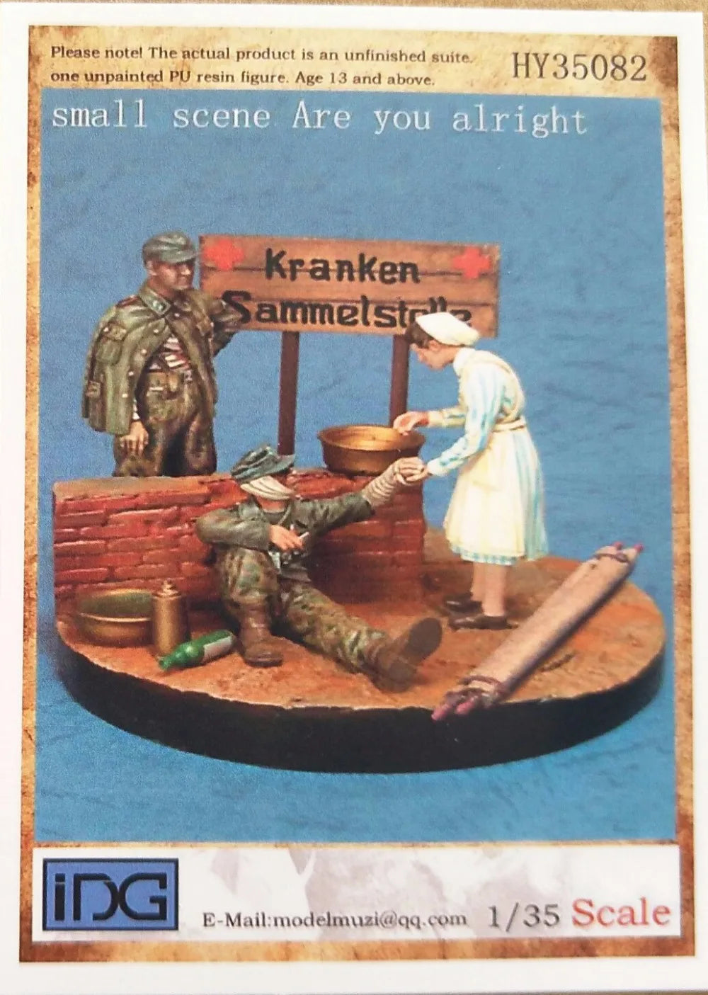 1/35 German Civilian Scene, 2 Figures, Resin Model Diorama Kit, Historical Theme, Unassembled and Unpainted