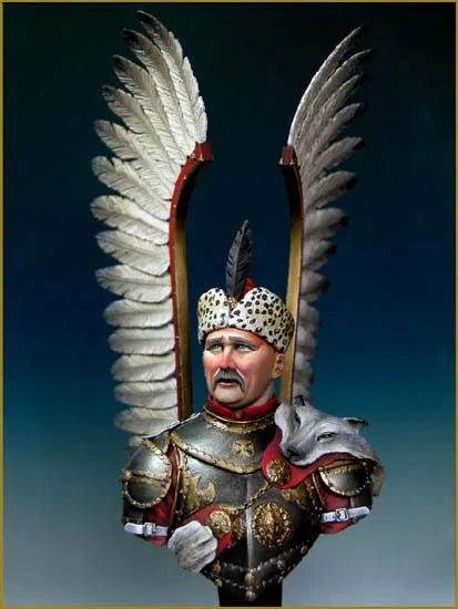 1/10 Napoleonic Polish Hussar Officer, Resin Model Bust Kit, Unassembled and Unpainted