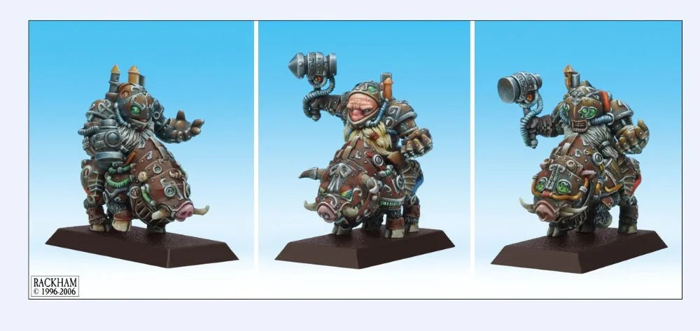 Dwarf Warriors on Sabre Mounts, 3 Figures, Resin Model Figure Kit, Fantasy Theme, Unassembled and Unpainted