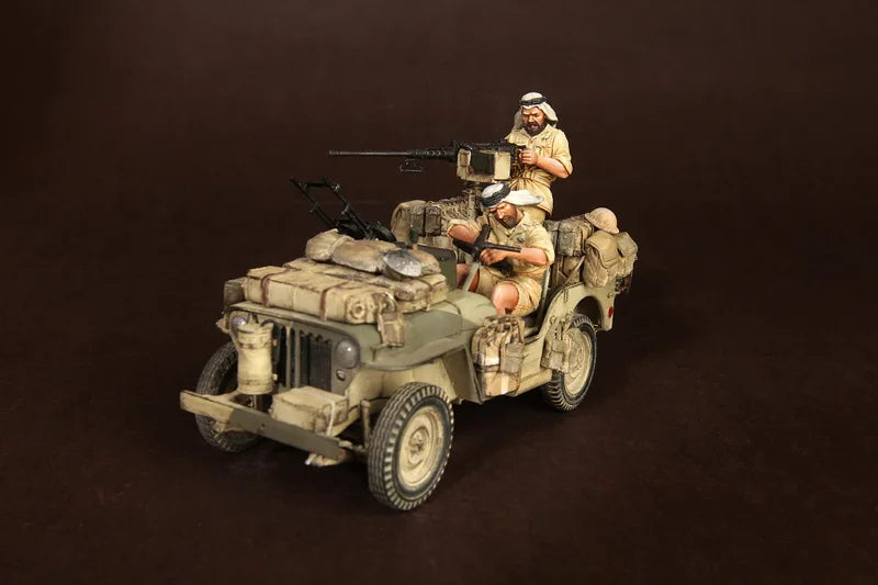 1/35 WWII Desert Campaign Crew, 4 Figures, Resin Model Figure Kit, Unassembled and Unpainted
