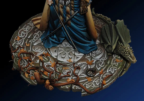 90mm Female Fantasy Warrior with Demon Horns, Resin Model Figure Kit, Fantasy Theme, Unassembled and Unpainted