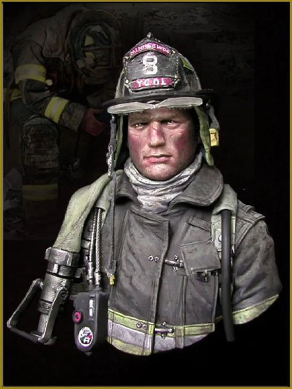 1/10 Modern Firefighter, Resin Model Bust Kit, Unassembled and Unpainted