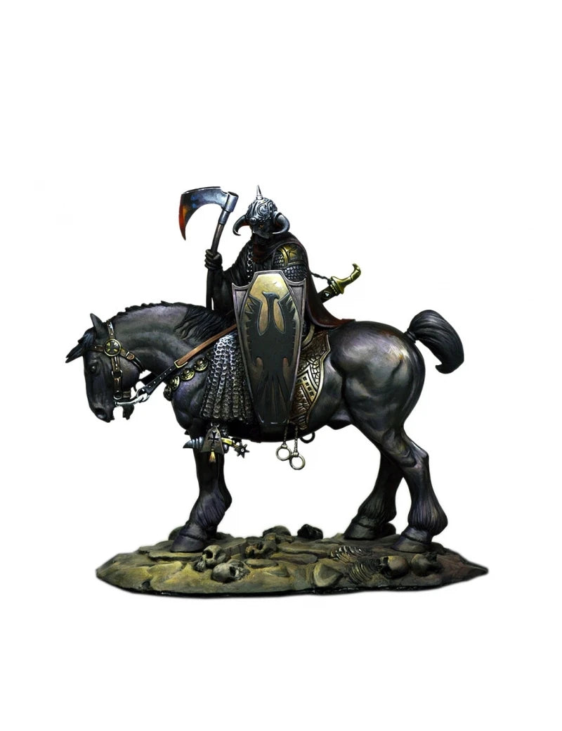 1/24 Dark Fantasy Mounted Warrior, 2 Figures, Resin Model Figure Kit, Fantasy Theme, Unassembled and Unpainted
