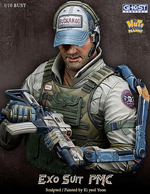 1/10 PMC Operator in Exo Suit, Resin Model Bust Kit, Sci-Fi Theme, Unassembled and Unpainted