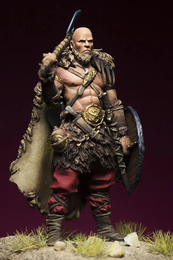 54mm Medieval Fantasy Barbarian Warrior, Resin Model Figure Kit, Fantasy Theme, Unassembled and Unpainted